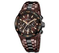 Festina Reloj de Hombre Chrono Bike Pulsera Acero Inox Braun Negro Uf20708/1