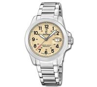 Festina Reloj de Hombre Hecho en Suiza Pulsera Acero Inox Cuero Tela Negra