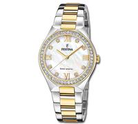 Festina Reloj de Mujer Acero Inoxidable Oro Plata Solar Energía Uf20659/1
