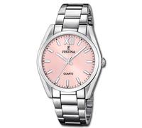 Festina Reloj Mujer Analógico de Acero Inoxidable 316l Plateado - Movimiento de Cuarzo - Cristal Mineral de Alta Resistencia - Resistente al Agua 5 ATM F20622/2 - Boyfriend Collection