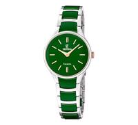 Festina Reloj de vestir para mujer, analógico, cerámica y acero inoxidable, cuarzo, 30 mm, verde esmeralda