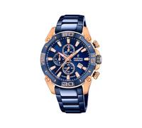 Festina Reloj Hombre Analógico de Acero Inoxidable 316l Azul F20711/1 | Movimiento de Cuarzo, Cronógrafo, Calendario, Cristal Zafiro de Alta Resistencia