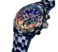 Festina Reloj Hombre Analógico de Acero Inoxidable 316l Azul - Movimiento de Cuarzo - Cronógrafo - Calendario - Cristal Mineral Resistente - Resistente al Agua 10 ATM F20709/1 Special Editions