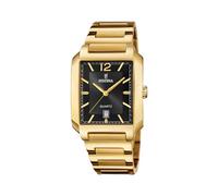 Festina Reloj Hombre Analógico de Acero Inoxidable 316l Dorado - Movimiento de Cuarzo - Calendario - Cristal Mineral de Alta Resistencia - Resistente al Agua 5 ATM F20678/4 On The Square