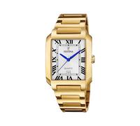 Festina Reloj Hombre Analógico de Acero Inoxidable 316l Dorado - Movimiento de Cuarzo - Calendario - Cristal Mineral de Alta Resistencia - Resistente al Agua 5 ATM F20678/1 On The Square
