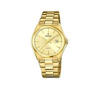 Festina Reloj Hombre Analógico de Acero Inoxidable 316l Dorado - Movimiento de Cuarzo - Calendario - Cristal Mineral de Alta Resistencia - Resistente al Agua 5 ATM F20555/3