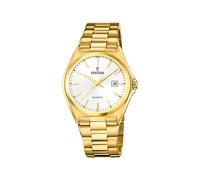 Festina Reloj Hombre Analógico de Acero Inoxidable 316l Dorado - Movimiento de Cuarzo - Calendario - Cristal Mineral de Alta Resistencia - Resistente al Agua 5 ATM F20555/2