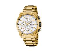 Festina Reloj Hombre Analógico de Acero Inoxidable 316l Dorado - Movimiento de Cuarzo - Cronógrafo - Calendario - Cristal Mineral de Alta Resistencia - Resistente al Agua 10 ATM F20541/1 Chrono Sport