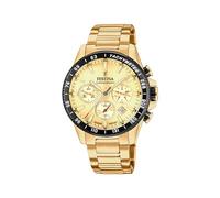 Festina Reloj Hombre Analógico de Acero Inoxidable 316l Dorado - Movimiento de Cuarzo - Cronógrafo - Calendario - Cristal Mineral Resistente - Resistente al Agua 10 ATM F20634/6 Timeless Chronograph