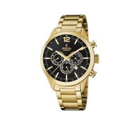 Festina Reloj Hombre Analógico de Acero Inoxidable 316l Dorado - Movimiento de Cuarzo - Cronógrafo - Calendario - Cristal Mineral Resistente - Resistente al Agua 5 ATM F20633/3 Timeless Chronograph