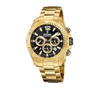 Festina Reloj Hombre Analógico de Acero Inoxidable 316l Dorado - Movimiento de Cuarzo - Cronógrafo - Calendario - Cristal Mineral Resistente - Resistente al Agua 10 ATM F20684/4 Timeless Chronograph