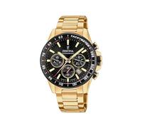 Festina Reloj Hombre Analógico de Acero Inoxidable 316l Dorado - Movimiento de Cuarzo - Cronógrafo - Calendario - Cristal Mineral Resistente - Resistente al Agua 10 ATM F20634/5 Timeless Chronograph