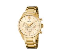 Festina Reloj Hombre Analógico de Acero Inoxidable 316l Dorado - Movimiento de Cuarzo - Cronógrafo - Calendario - Cristal Mineral Resistente - Resistente al Agua 5 ATM F20633/4 Timeless Chronograph