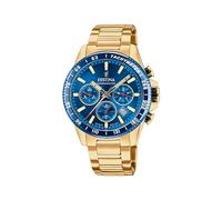 Festina Reloj Hombre Analógico de Acero Inoxidable 316l Dorado - Movimiento de Cuarzo - Cronógrafo - Calendario - Cristal Mineral Resistente - Resistente al Agua 10 ATM F20634/3 Timeless Chronograph