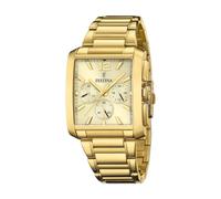 Festina Reloj Hombre Analógico de Acero Inoxidable 316l Dorado - Movimiento de Cuarzo - Cronógrafo - Cristal Mineral de Alta Resistencia - Resistente al Agua 5 ATM F20638/2 Special Prices