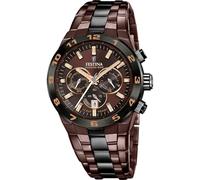 Festina Reloj Hombre Analógico de Acero Inoxidable 316l Marrón - Movimiento de Cuarzo - Cronógrafo - Calendario - Cristal Mineral Resistente - Resistente al Agua 10 ATM F20708/1 Special Editions