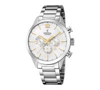 Festina Reloj Hombre Analógico de Acero Inoxidable 316l - Movimiento de Cuarzo - Cronógrafo - Calendario - Cristal Mineral Resistente - Resistente al Agua 5 ATM Casual F20343/1 Timeless Chronograph