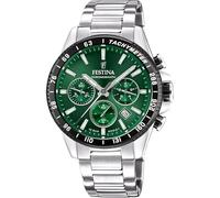 FESTINA Reloj Hombre Analógico de Acero Inoxidable 316l - Movimiento de Cuarzo - Cronógrafo - Calendario - Cristal Mineral de Alta Resistencia - Resistente al Agua 10 ATM F20560/4 Timeless Chronograph