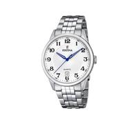 Festina Reloj Hombre Analógico de Acero Inoxidable 316l Plateado - Movimiento de Cuarzo - Calendario - Cristal Mineral de Alta Resistencia - Resistente al Agua 5 ATM F20425/1