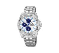 Festina Reloj Hombre Analógico de Acero Inoxidable 316l Plateado - Movimiento de Cuarzo - Cristal Mineral de Alta Resistencia - Resistente al Agua 10 ATM Casual - Multifunción F20445/1