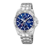 Festina Reloj Hombre Analógico de Acero Inoxidable 316l Plateado - Movimiento de Cuarzo - Cristal Mineral de Alta Resistencia - Resistente al Agua 10 ATM Casual - Multifunción F20445/2