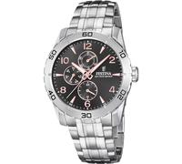 Festina Reloj Hombre Analógico de Acero Inoxidable 316l Plateado - Movimiento de Cuarzo - Cristal Mineral de Alta Resistencia - Resistente al Agua 5 ATM - Multifunción F16606 Special Prices