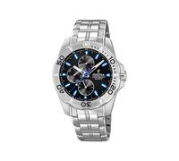 Festina Reloj Hombre Analógico de Acero Inoxidable 316l Plateado - Movimiento de Cuarzo - Cristal Mineral de Alta Resistencia - Resistente al Agua 10 ATM Casual - Multifunción F20445/6
