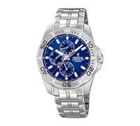 Festina Reloj Hombre Analógico de Acero Inoxidable 316l Plateado - Movimiento de Cuarzo - Cristal Mineral de Alta Resistencia - Resistente al Agua 10 ATM Casual - Multifunción F20445/2