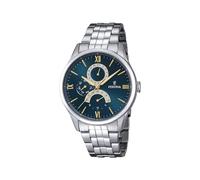 Festina Reloj Hombre Analógico de Acero Inoxidable 316l Plateado - Movimiento de Cuarzo - Cristal Mineral de Alta Resistencia - Resistente al Agua 5 ATM Elegante - Multifunción F16822/A