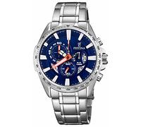 Festina Reloj Hombre Analógico de Acero Inoxidable 316l Plateado | Movimiento de Cuarzo, Cronógrafo, Calendario, Cristal Mineral Resistente, Resistente al Agua 10 ATM F6864/3 Special Prices