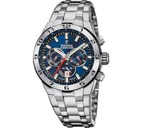 FESTINA Reloj Hombre Analógico de Acero Inoxidable 316l Plateado - Movimiento de Cuarzo - Cronógrafo - Calendario - Cristal Mineral de Alta Resistencia - Resistente al Agua 10 ATM F20670/1 Chrono Bike
