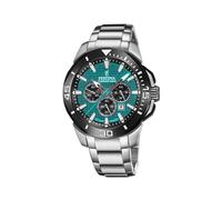 FESTINA Reloj Hombre Analógico de Acero Inoxidable 316l Plateado - Movimiento de Cuarzo - Cronógrafo - Calendario - Cristal Mineral de Alta Resistencia - Resistente al Agua 10 ATM F20641/3 Chrono Bike