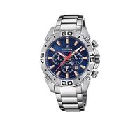 FESTINA Reloj Hombre Analógico de Acero Inoxidable 316l Plateado - Movimiento de Cuarzo - Cronógrafo - Calendario - Cristal Mineral de Alta Resistencia - Resistente al Agua 10 ATM F20543/4 Chrono Bike
