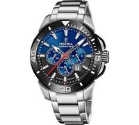 FESTINA Reloj Hombre Analógico de Acero Inoxidable 316l Plateado - Movimiento de Cuarzo - Cronógrafo - Calendario - Cristal Mineral de Alta Resistencia - Resistente al Agua 10 ATM F20641/C Chrono Bike