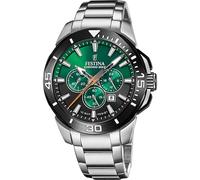 FESTINA Reloj Hombre Analógico de Acero Inoxidable 316l Plateado - Movimiento de Cuarzo - Cronógrafo - Calendario - Cristal Mineral de Alta Resistencia - Resistente al Agua 10 ATM F20641/B Chrono Bike