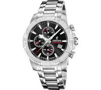 FESTINA Reloj Hombre Analógico de Acero Inoxidable 316l Plateado - Movimiento de Cuarzo - Cronógrafo - Calendario - Cristal Mineral Resistente - Resistente al Agua 10 ATM F20704/3 Timeless Chronograph