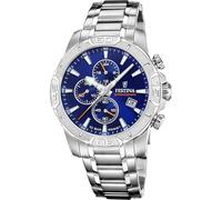 FESTINA Reloj Hombre Analógico de Acero Inoxidable 316l Plateado - Movimiento de Cuarzo - Cronógrafo - Calendario - Cristal Mineral Resistente - Resistente al Agua 10 ATM F20704/2 Timeless Chronograph
