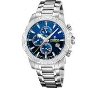 FESTINA Reloj Hombre Analógico de Acero Inoxidable 316l Plateado - Movimiento de Cuarzo - Cronógrafo - Calendario - Cristal Mineral Resistente - Resistente al Agua 10 ATM F20704/4 Timeless Chronograph