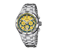 FESTINA Reloj Hombre Analógico de Acero Inoxidable 316l Plateado - Movimiento de Cuarzo - Cronógrafo - Calendario - Cristal Mineral de Alta Resistencia - Resistente al Agua 10 ATM F20670/4 Chrono Bike