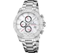 FESTINA Reloj Hombre Analógico de Acero Inoxidable 316l Plateado - Movimiento de Cuarzo - Cronógrafo - Calendario - Cristal Mineral Resistente - Resistente al Agua 10 ATM F20704/1 Timeless Chronograph
