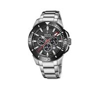 FESTINA Reloj Hombre Analógico de Acero Inoxidable 316l Plateado - Movimiento de Cuarzo - Cronógrafo - Calendario - Cristal Mineral de Alta Resistencia - Resistente al Agua 10 ATM F20641/4 Chrono Bike