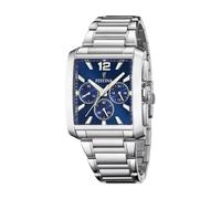 Festina Reloj Hombre Analógico de Acero Inoxidable 316l Plateado - Movimiento de Cuarzo - Cronógrafo - Cristal Mineral de Alta Resistencia - Resistente al Agua 5 ATM F20635/2 On The Square