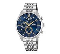 Festina Reloj Hombre Analógico de Acero Inoxidable 316l Plateado - Movimiento de Cuarzo - Cronógrafo - Cristal Mineral de Alta Resistencia - Resistente al Agua 5 ATM F20285/3 Timeless Chronograph