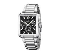 Festina Reloj Hombre Analógico de Acero Inoxidable 316l Plateado - Movimiento de Cuarzo - Cronógrafo - Cristal Mineral de Alta Resistencia - Resistente al Agua 5 ATM F20635/4 On The Square