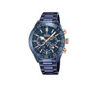 Festina Reloj Hombre Analógico de Acero Inoxidable de Cerámica Azul - Movimiento de Cuarzo - Cronógrafo - Calendario - Cristal Zafiro de Alta Resistencia - Resistente al Agua 10 ATM F20576/1 Ceramic