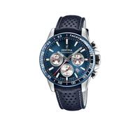 Festina Reloj Hombre Analógico de Acero Inoxidable y Cuero Azul F20561/2
