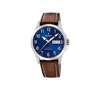 Festina Reloj Hombre Analógico de Acero Inoxidable y Cuero Marrón