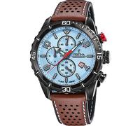 Festina Reloj Hombre Analógico de Acero Inoxidable y Cuero Marrón F20519/1