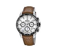 Festina Reloj Hombre Analógico de Acero Inoxidable y Cuero Marrón F20561/1