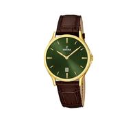Festina Reloj Hombre Analógico de Acero Inoxidable y Cuero Marrón | Movimiento de Cuarzo, Calendario, Cristal Mineral de Alta Resistencia, Resistente al Agua 5 ATM Elegante y Clásico F16747/5